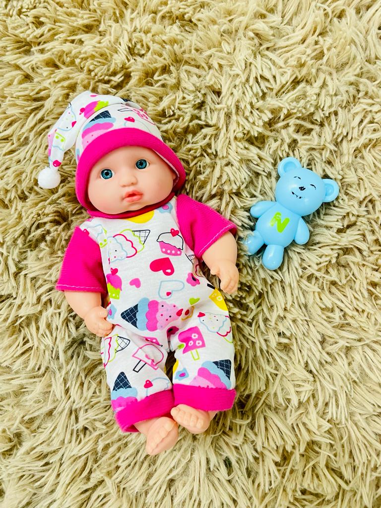 Bebe en pijama con osito